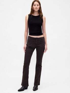 NEW GAP 2025 Low Rise Twill Long & Lean Pant Terra Brown size 0 Tall